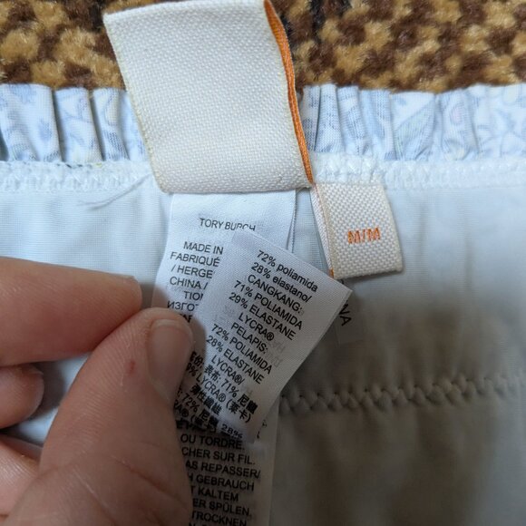 Tory Burch Love Floral Costa Bandeau Smocked Bikini Set Size M Strapless Ruched - Picture 10 of 12